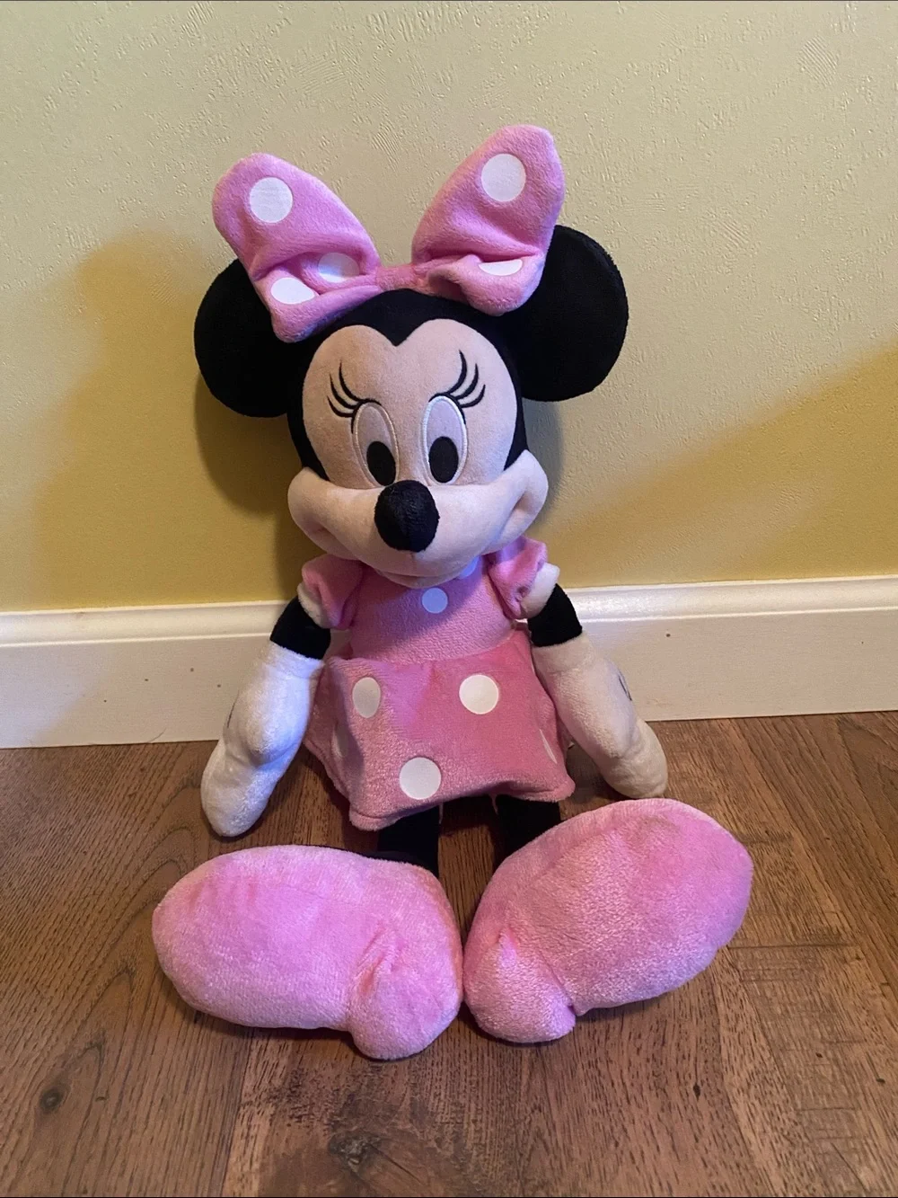 Disney Minnie Mouse Pink and White Polka Dot Plush